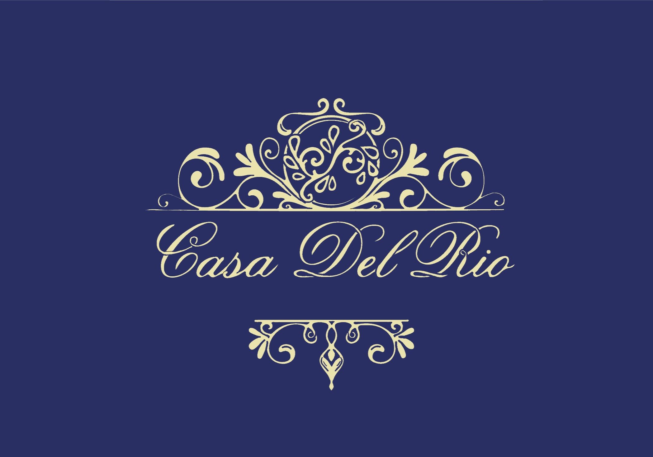 Casa Del Rio Logo Champagne Gold Navy